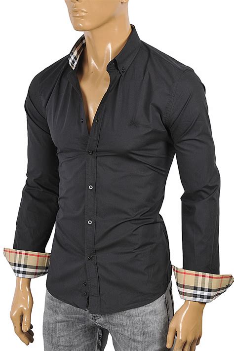 burberry black shirt for men|burberry shirt long sleeve.